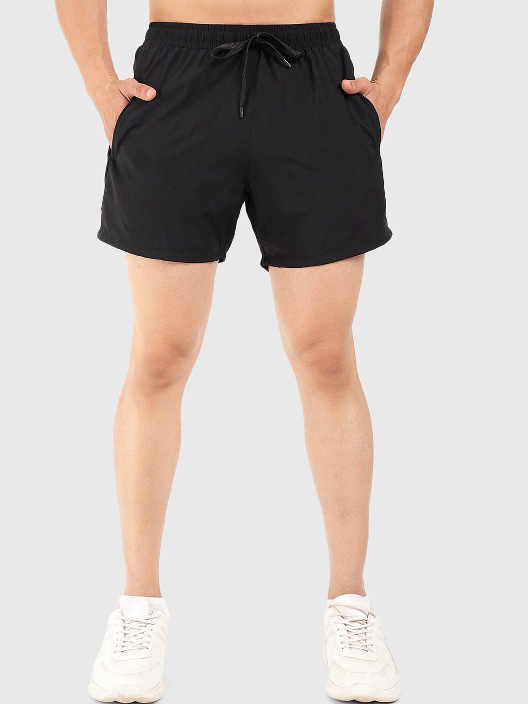 FUAARK Men Mid-Rise Dri-FIT Sports Shorts, Black