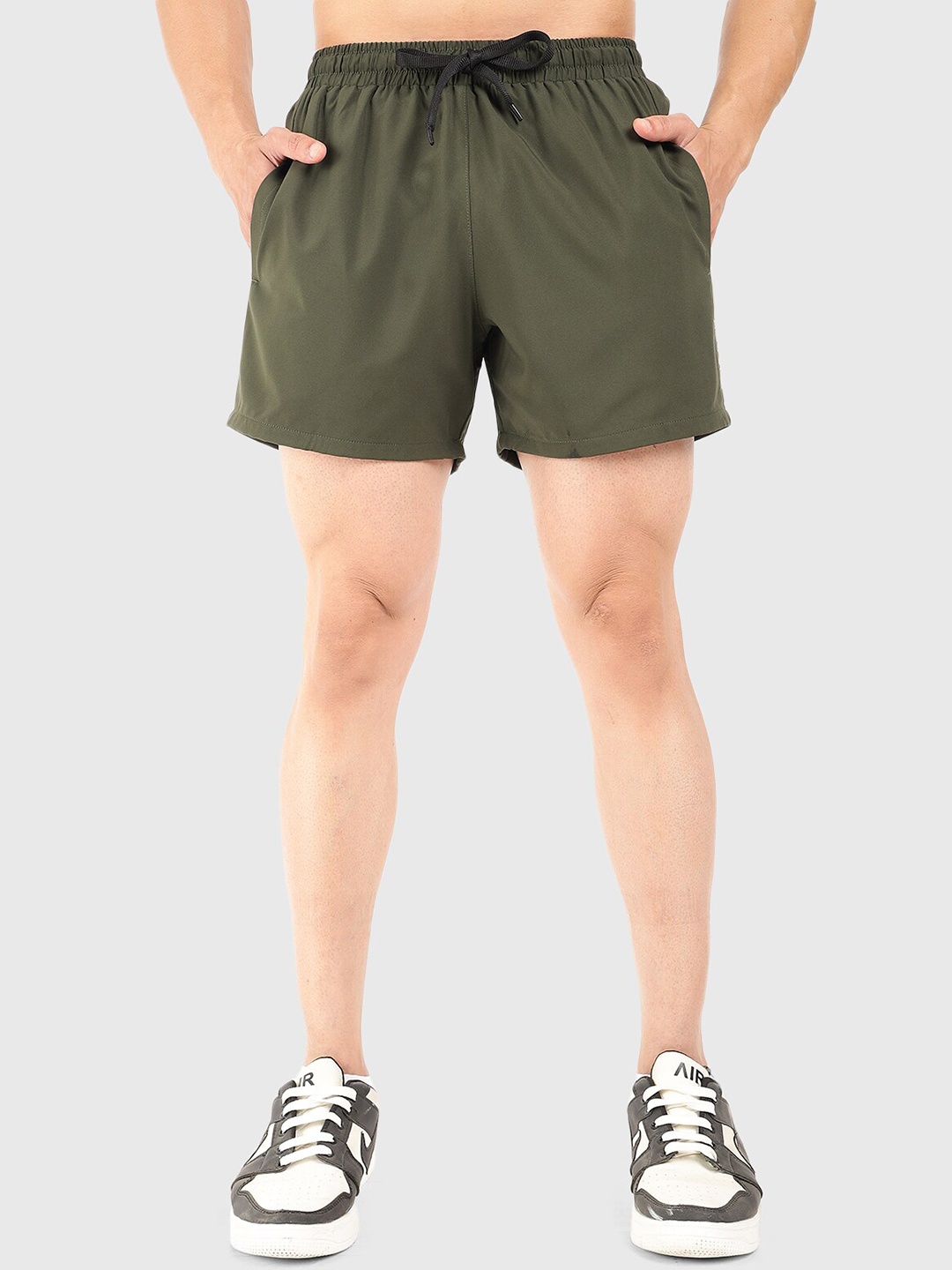 

FUAARK Men Mid-Rise Dri-FIT Sports Shorts, Olive