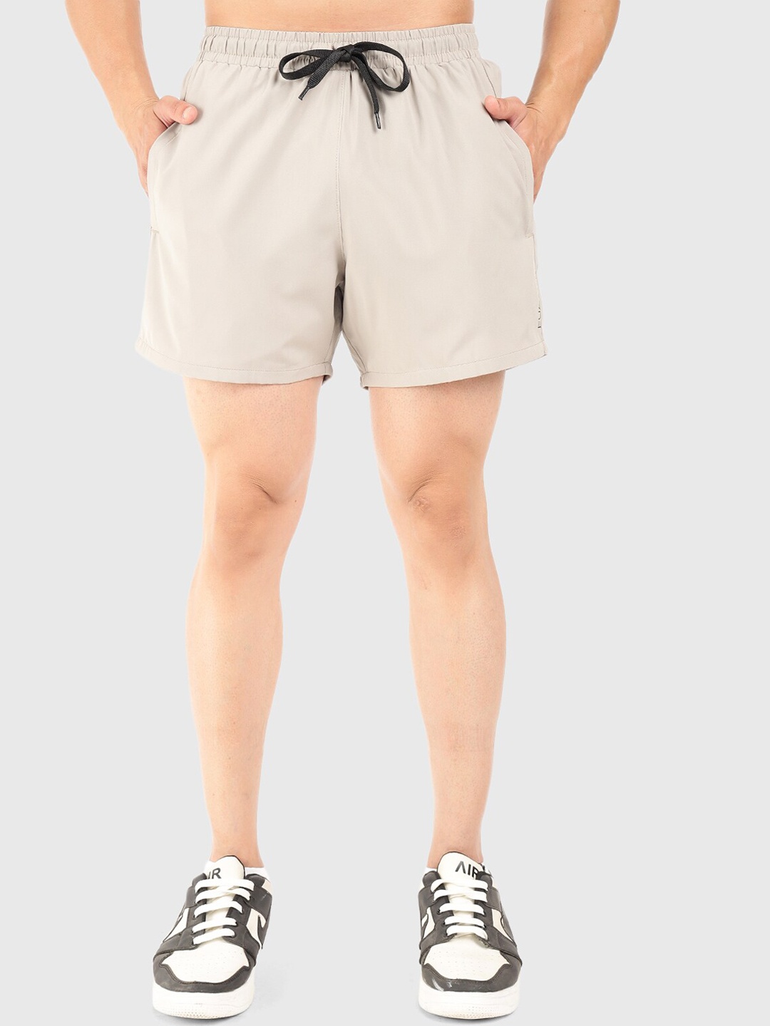 

FUAARK Men Mid-Rise Dri-FIT Sports Shorts, Beige