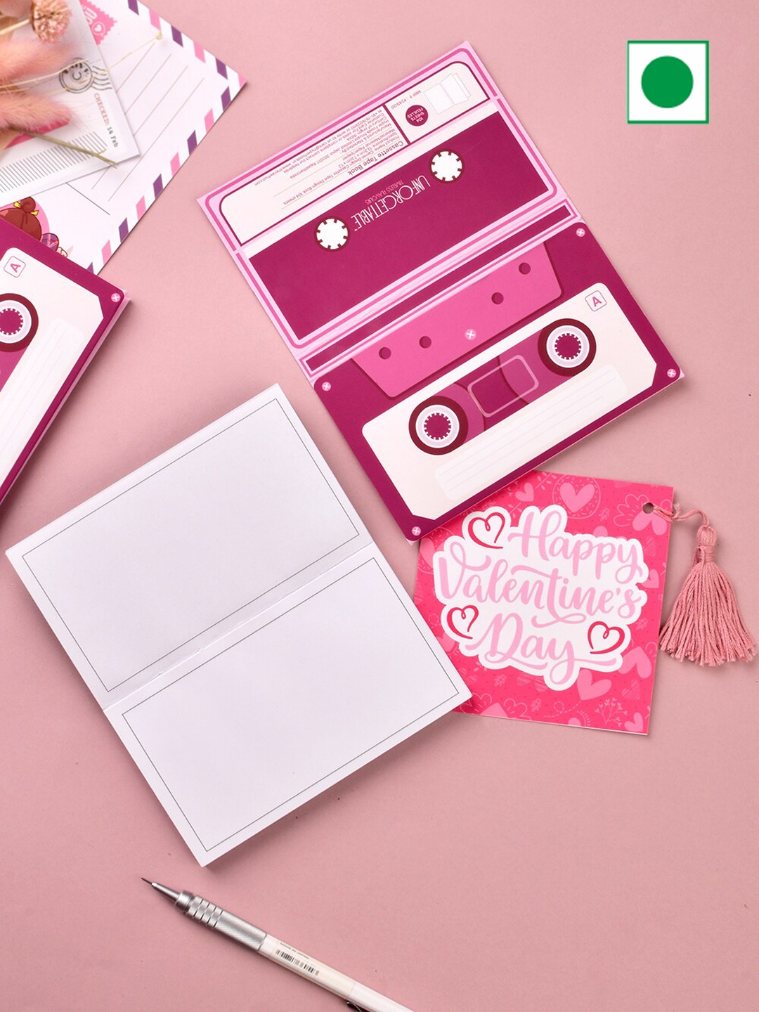 

RawFruit Pink Cassette Tape Journaling Diary With 1Card