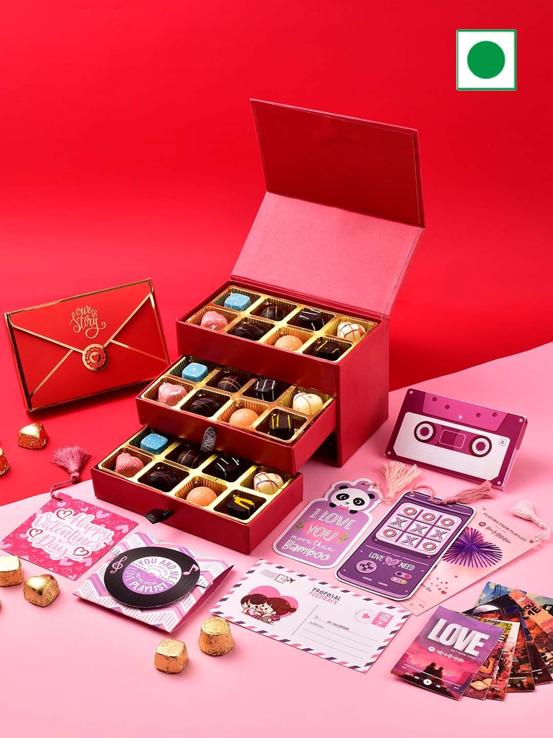 

RawFruit Classic Chocolate Gift Pack With Ourstory Pack, Red