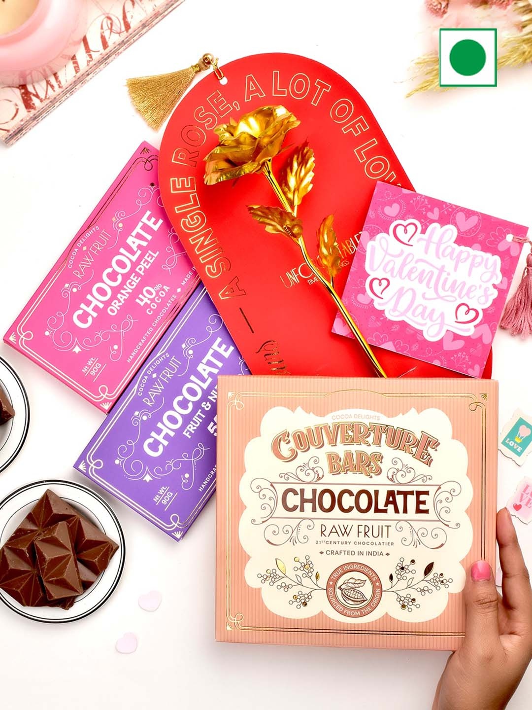 

RawFruit A Golden Cascade Of Love Treats Assorted Gifts, Pink