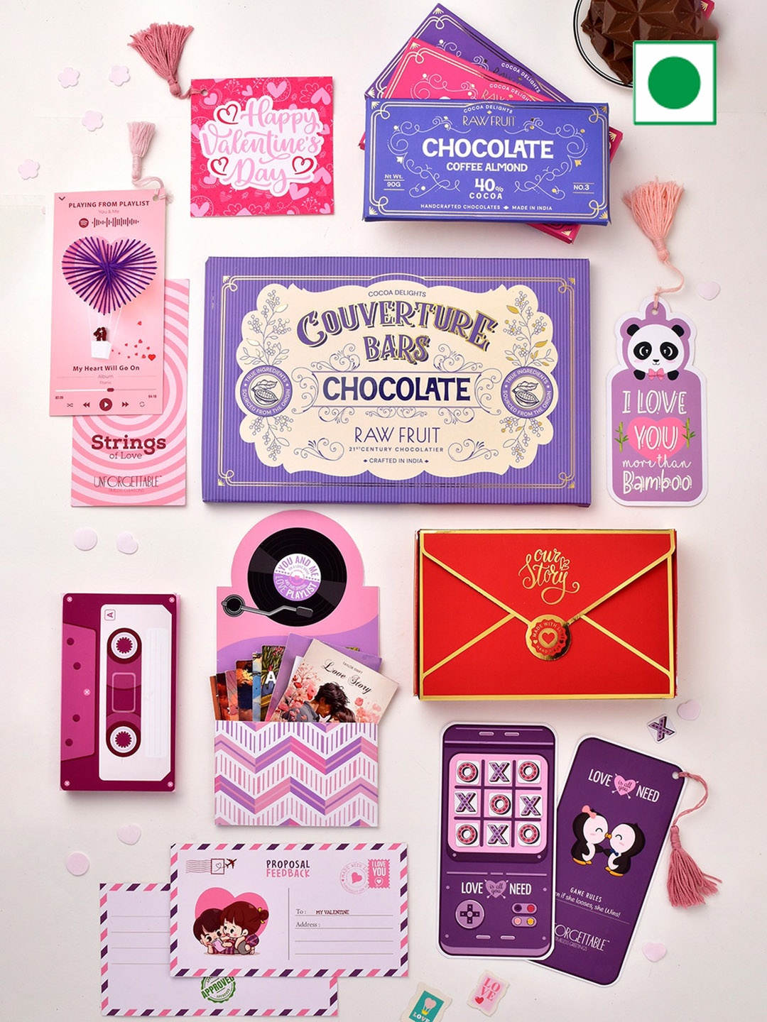

RawFruit Love Saga & Chocolate Bliss Valentine's Narrative Gift Set, Purple