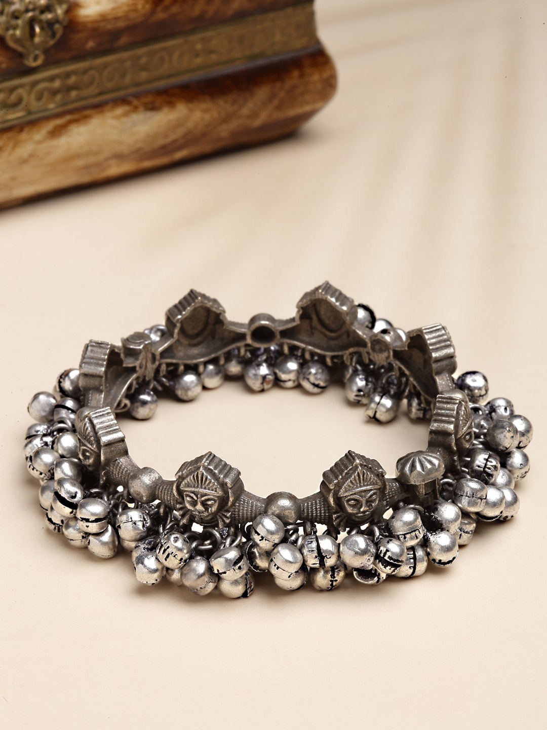 

Sanjog Silver-Plated German Silver Ethnic Bangle