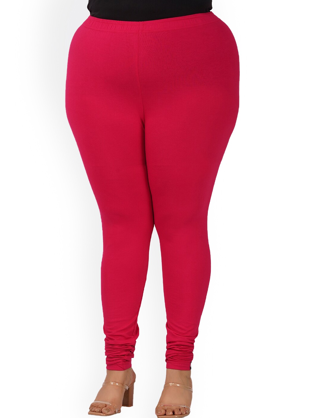 

indian flower Plus-Size Churidar Leggings, Fuchsia