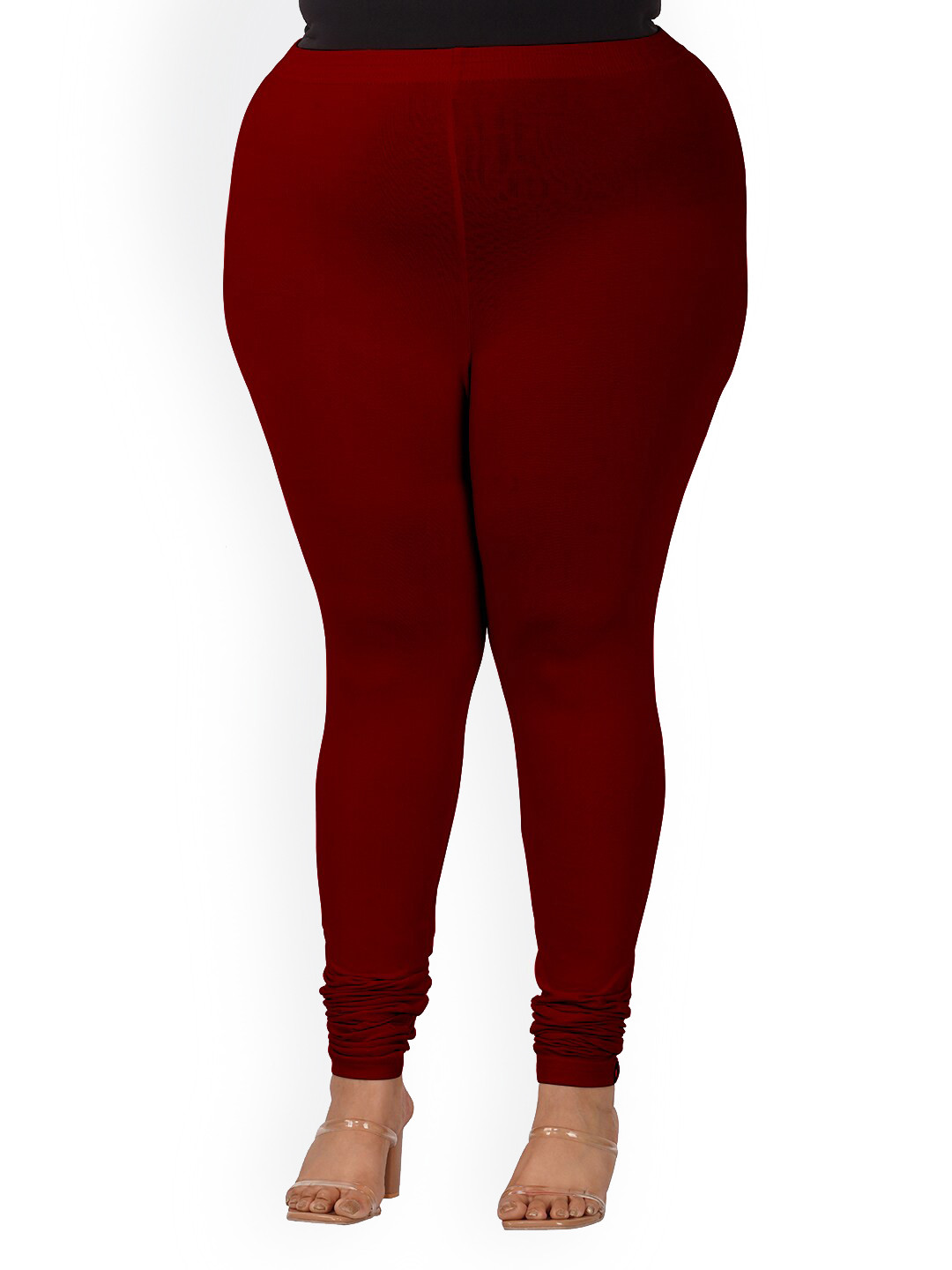 

indian flower Plus-Size Churidar Leggings, Maroon