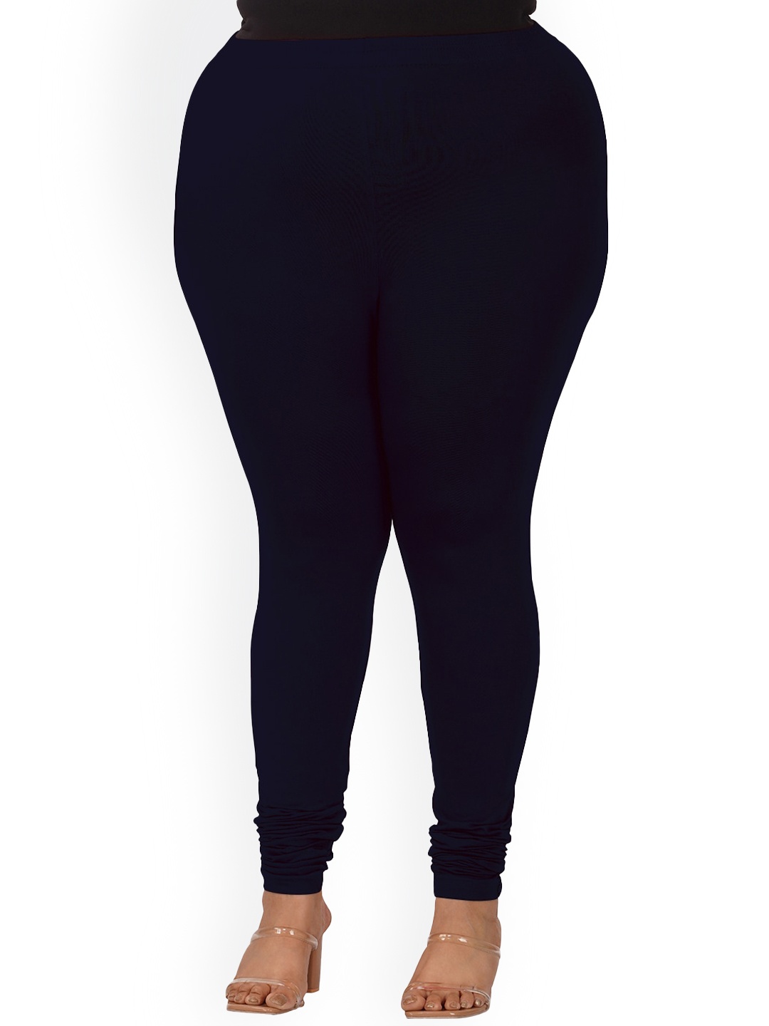 

indian flower Plus Size Churidar Leggings, Navy blue