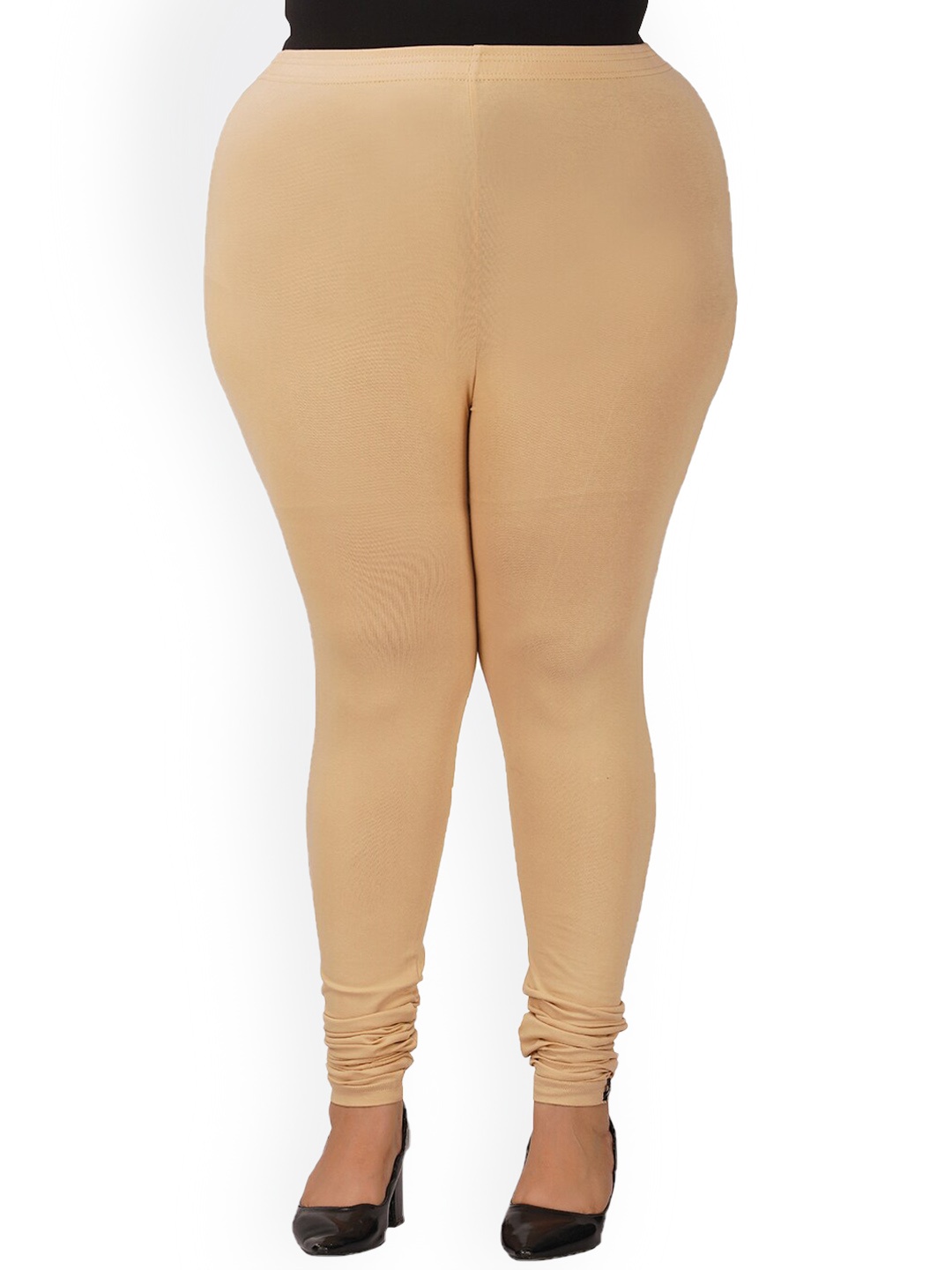 

indian flower Plus-Size Churidar Leggings, Beige