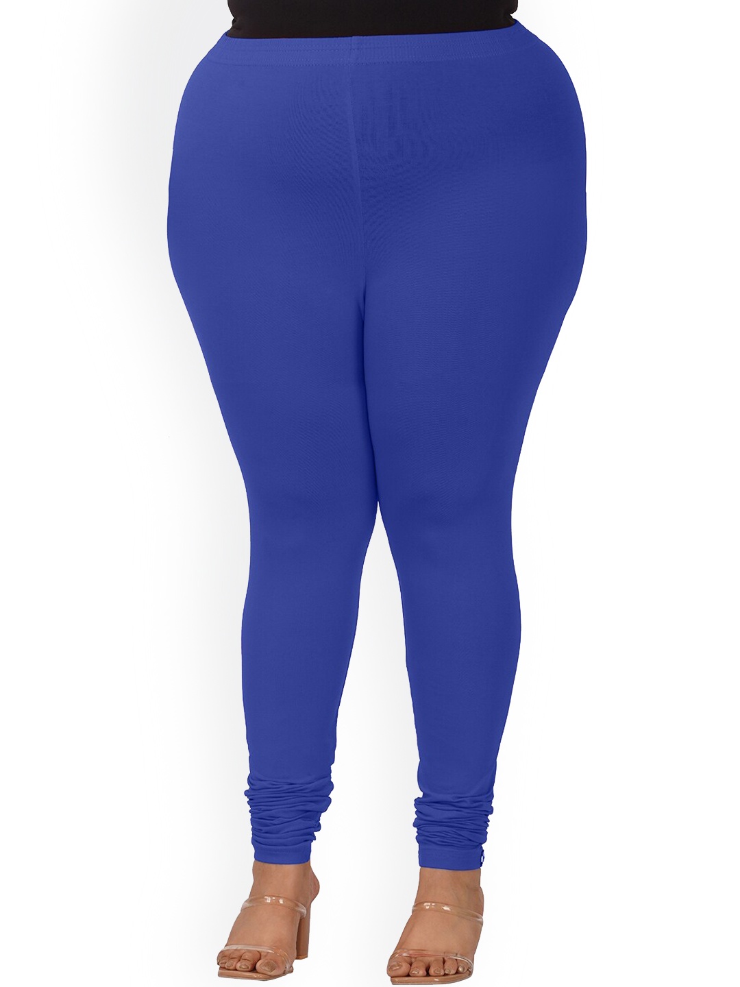 

indian flower Plus-Size Churidar Leggings, Blue