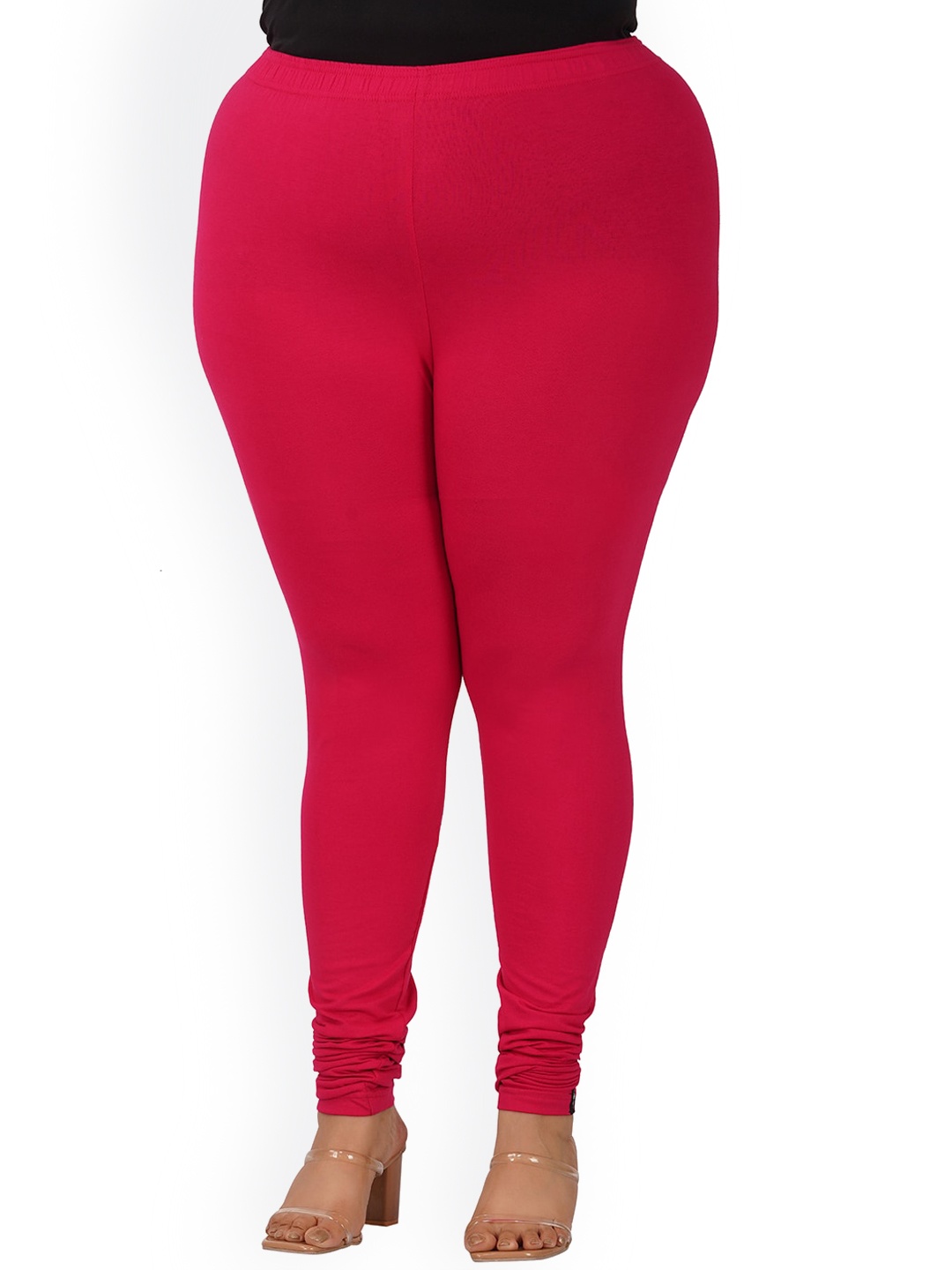 

indian flower Plus Size Churidar Length Leggings, Fuchsia