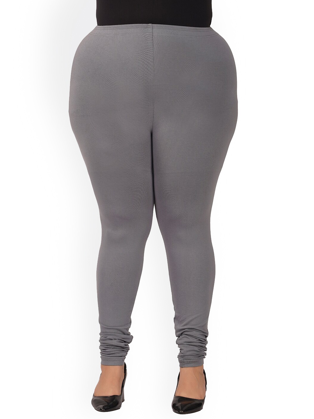 

indian flower Plus-Size Churidar Leggings, Grey