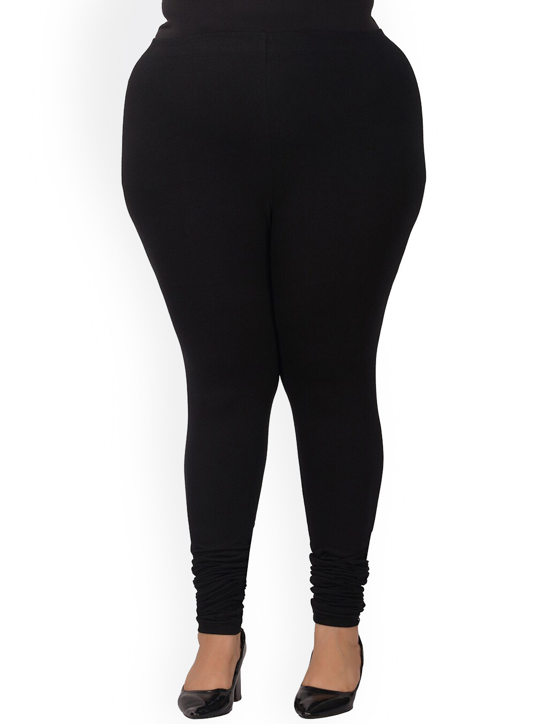 

indian flower Women Plus-Size Churidar Leggings, Black