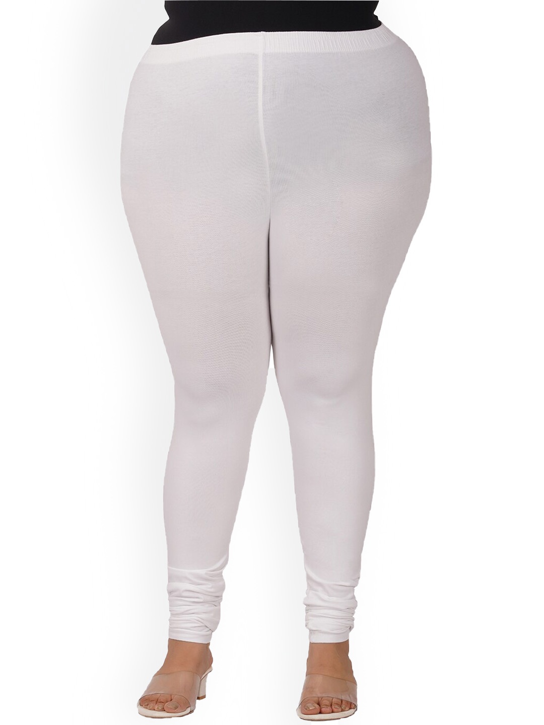 

indian flower Women Plus-Size Churidar Leggings, White