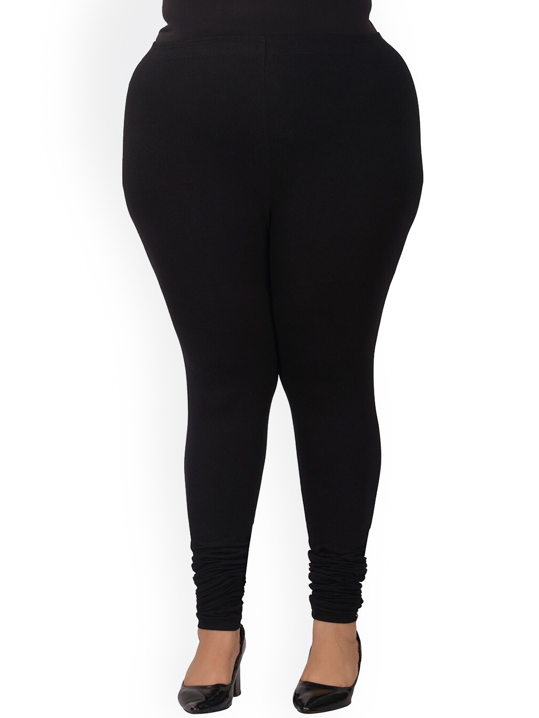 

indian flower Plus Size Churidar Leggings, Black