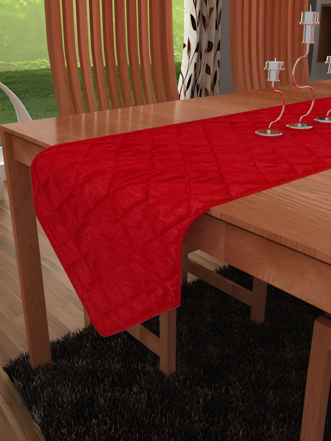 

Home Heart Red Quilted Table Runner