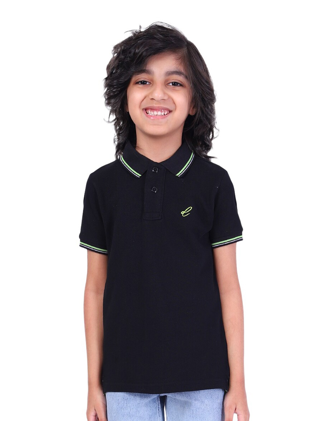 

BAESD Boys Polo Collar Cotton T-shirt, Black