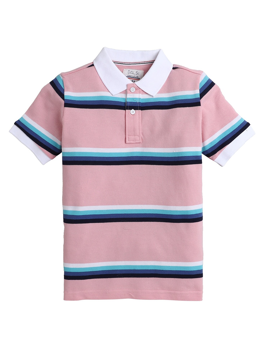 

BAESD Boys Striped Polo Collar Short Sleeves Cotton Regular T-shirt, Pink
