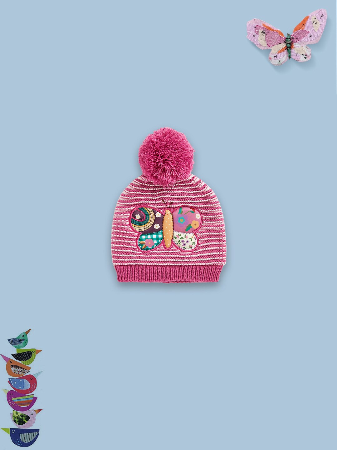 

mothercare Girls Printed Beanie Cap, Pink