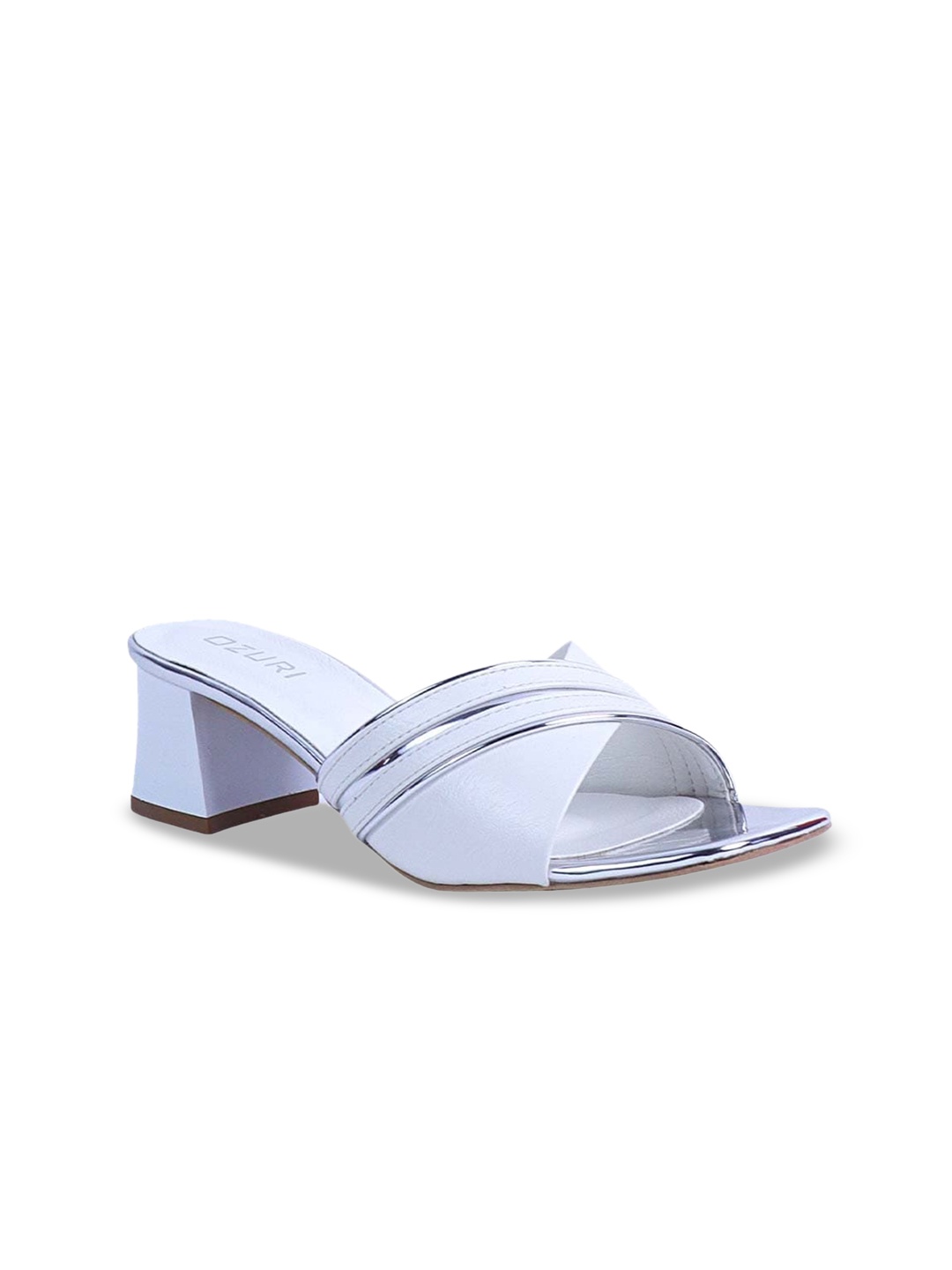 

Ozuri Open Toe Block Mules, White