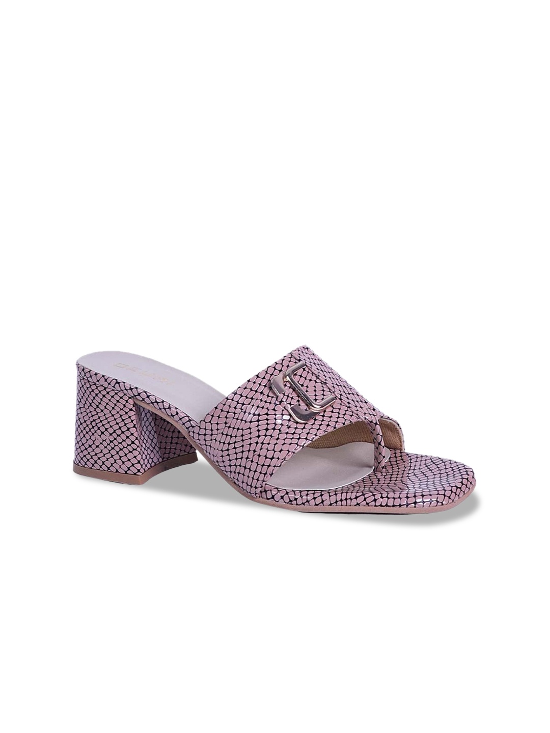 

Ozuri Printed Open Toe Block Heels, Peach