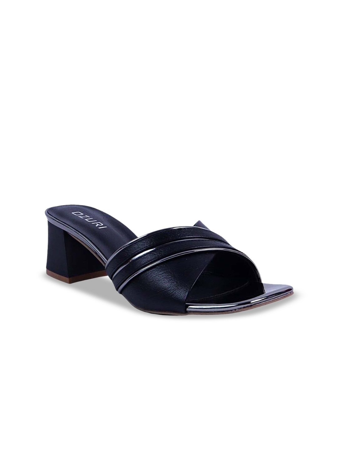 

Ozuri Textured Open Toe Block Heels, Black