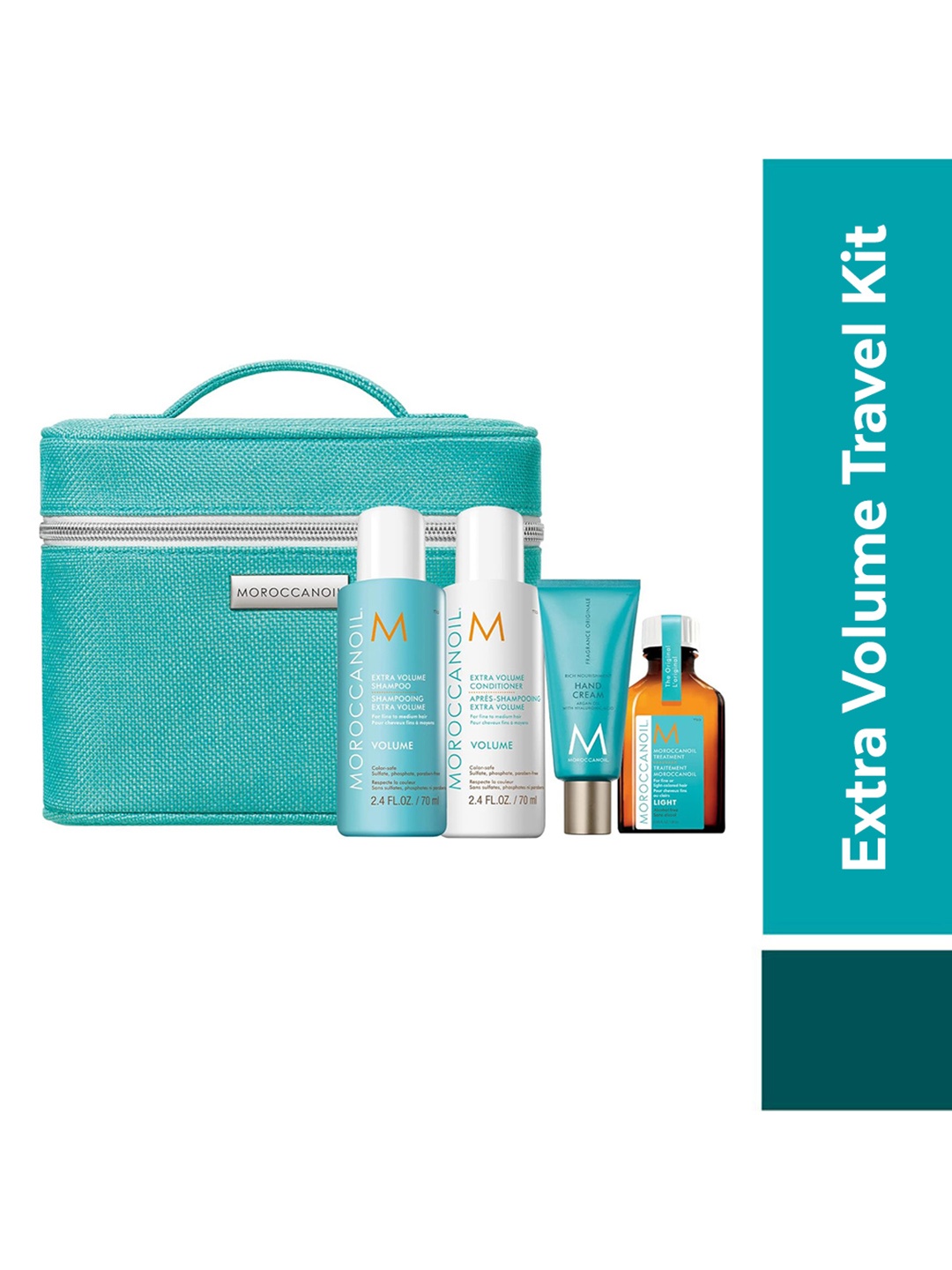 

MOROCCANOIL Volume Travel Kit-Shampoo & Conditioner + Treatment + Originale Hand Cream, Blue