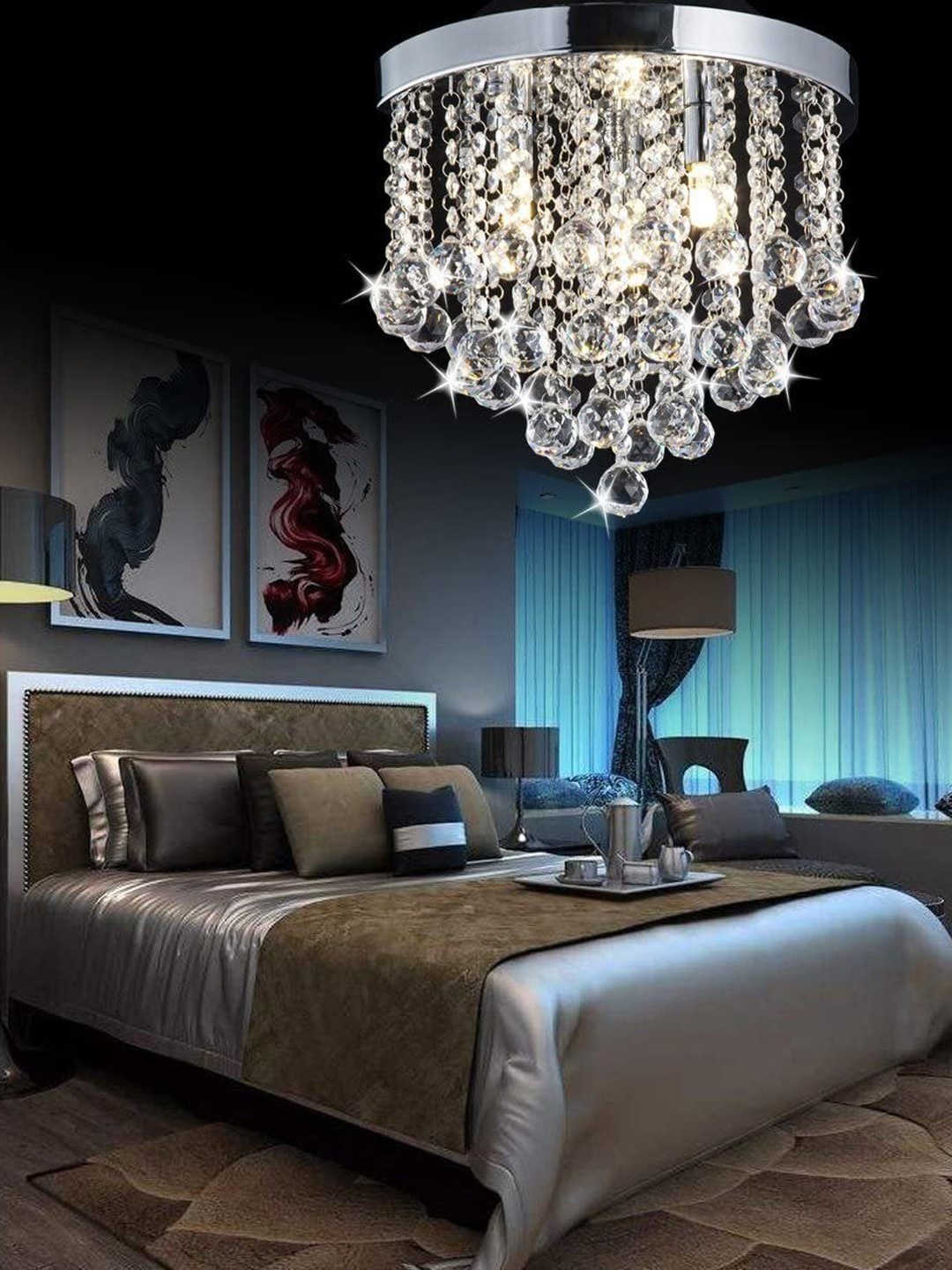 

crysta world Transparent Abstract Glass Contemporary Textured Ceiling Lamps
