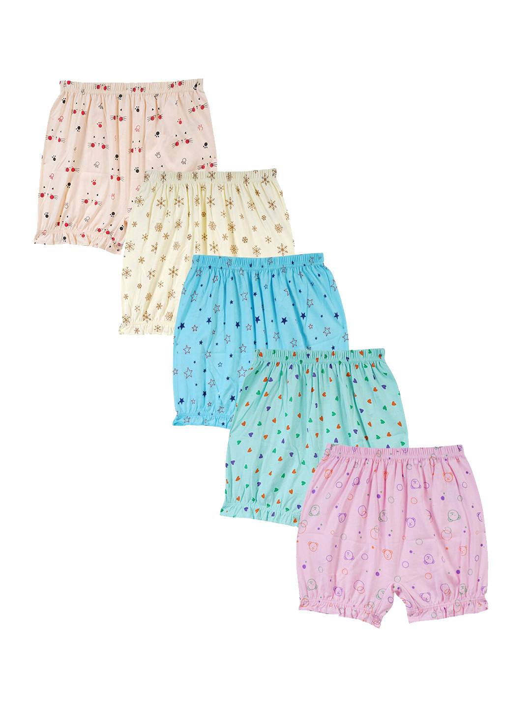 

YELLOWDELIGHT Infant Girl Pack Of 5 Printed Boy Shorts Briefs, Blue