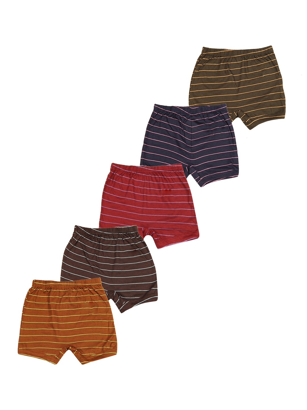 

YELLOWDELIGHT Infant Girls Pack Of 5 Striped Hipster Briefs, Red