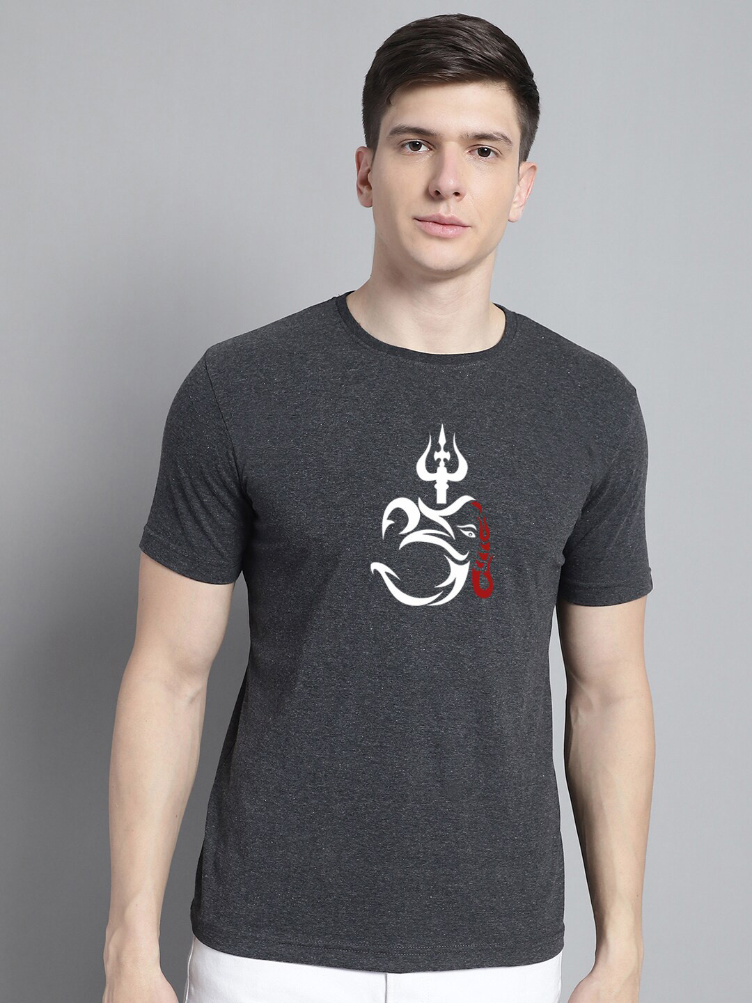 

FBAR Typography Printed Applique Slim Fit T-shirt, Grey