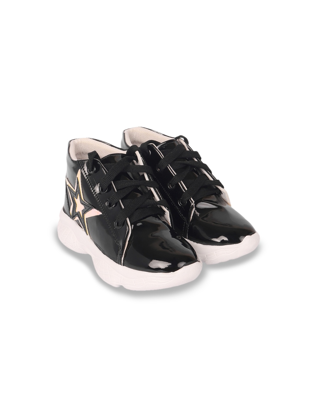

BAESD Girls Printed Lace Up Sneakers, Black