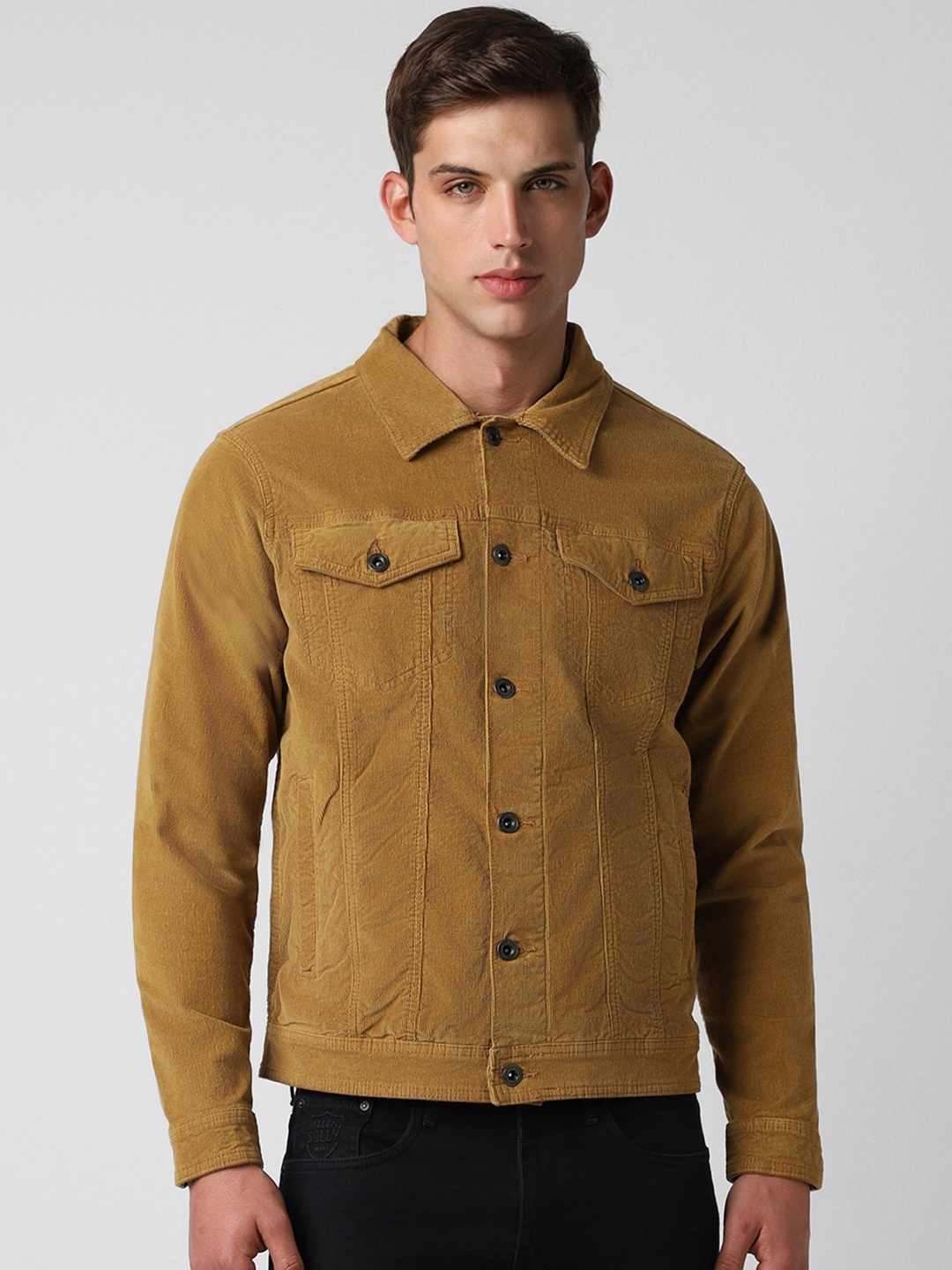 

VAN HEUSEN DENIM LABS Spread Collar Denim Jacket, Brown