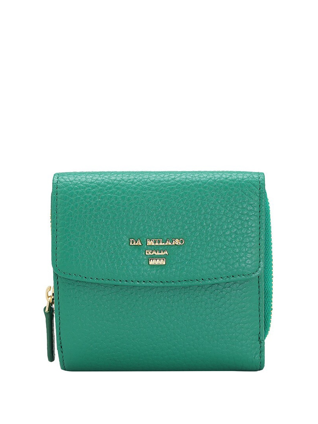 

Da Milano Women Leather Three Fold Wallet, Green