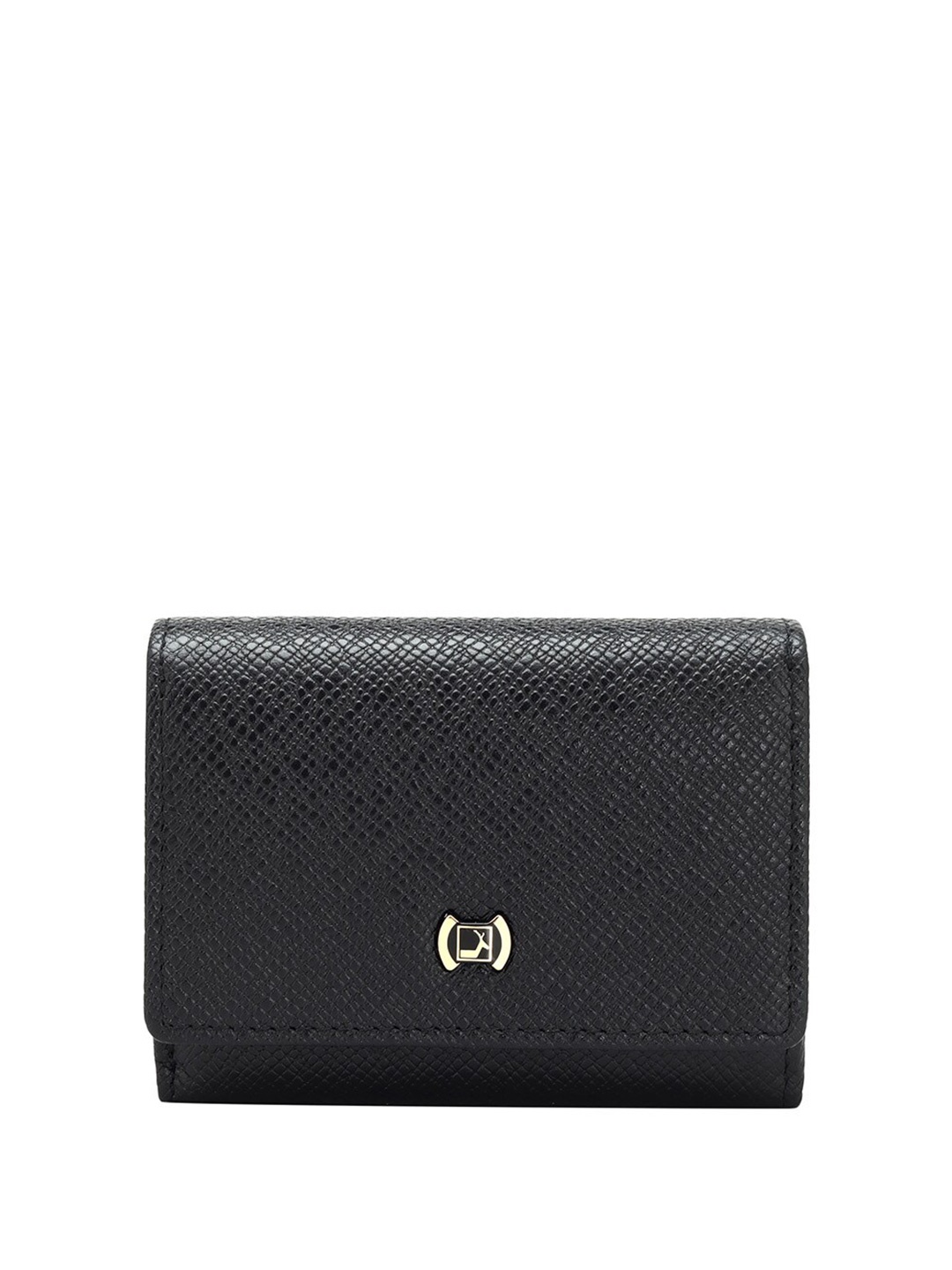 

Da Milano Women Leather Two Fold Wallet, Black