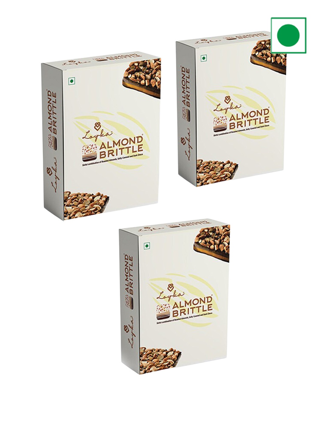 

Loyka Pack Of 3 Loyka Almond Brittle Classic Choco Box-12Pcs each, Brown