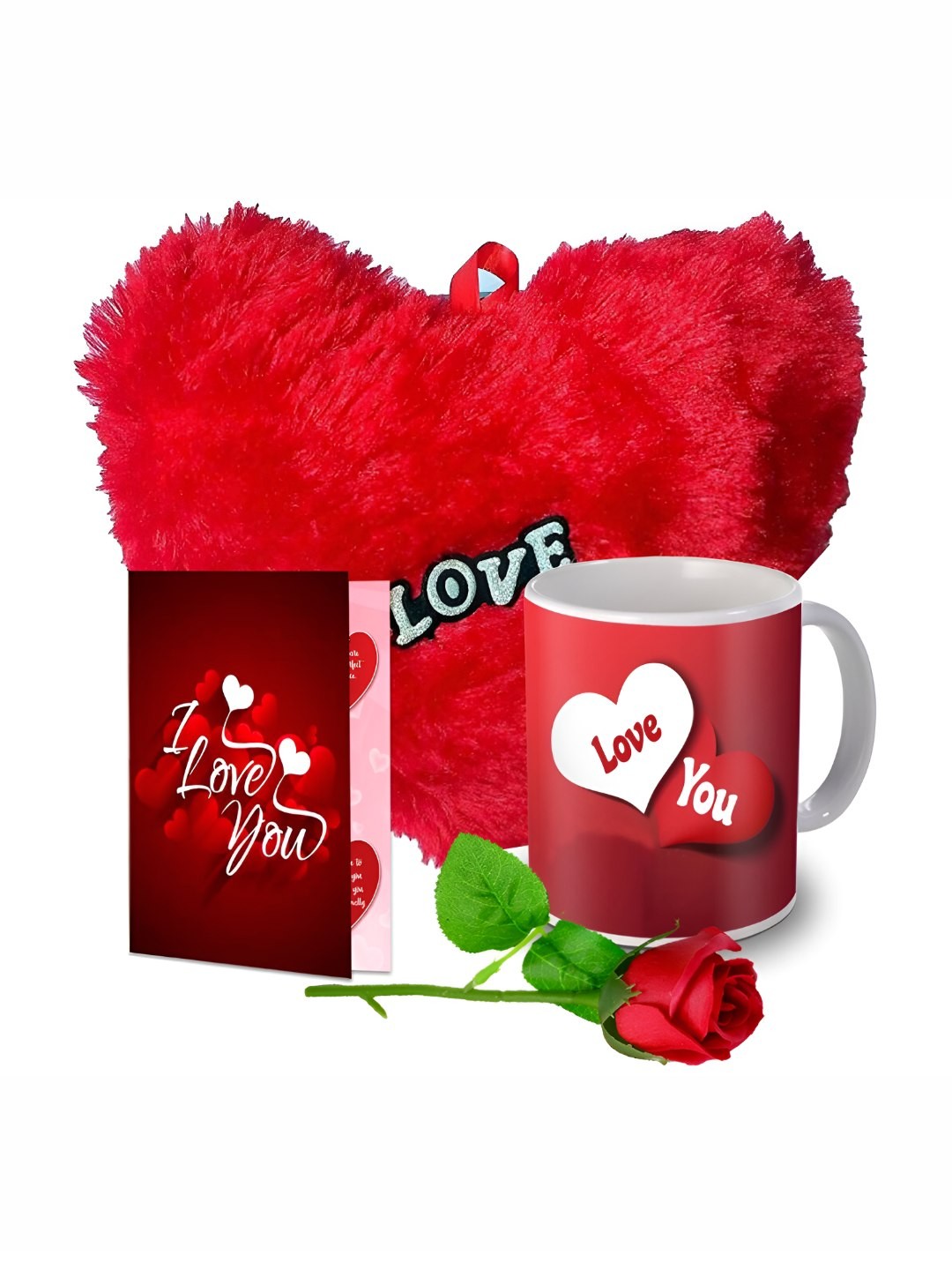 

ME & YOU Red & White 4 Pieces Printed Valentine's Gift Set
