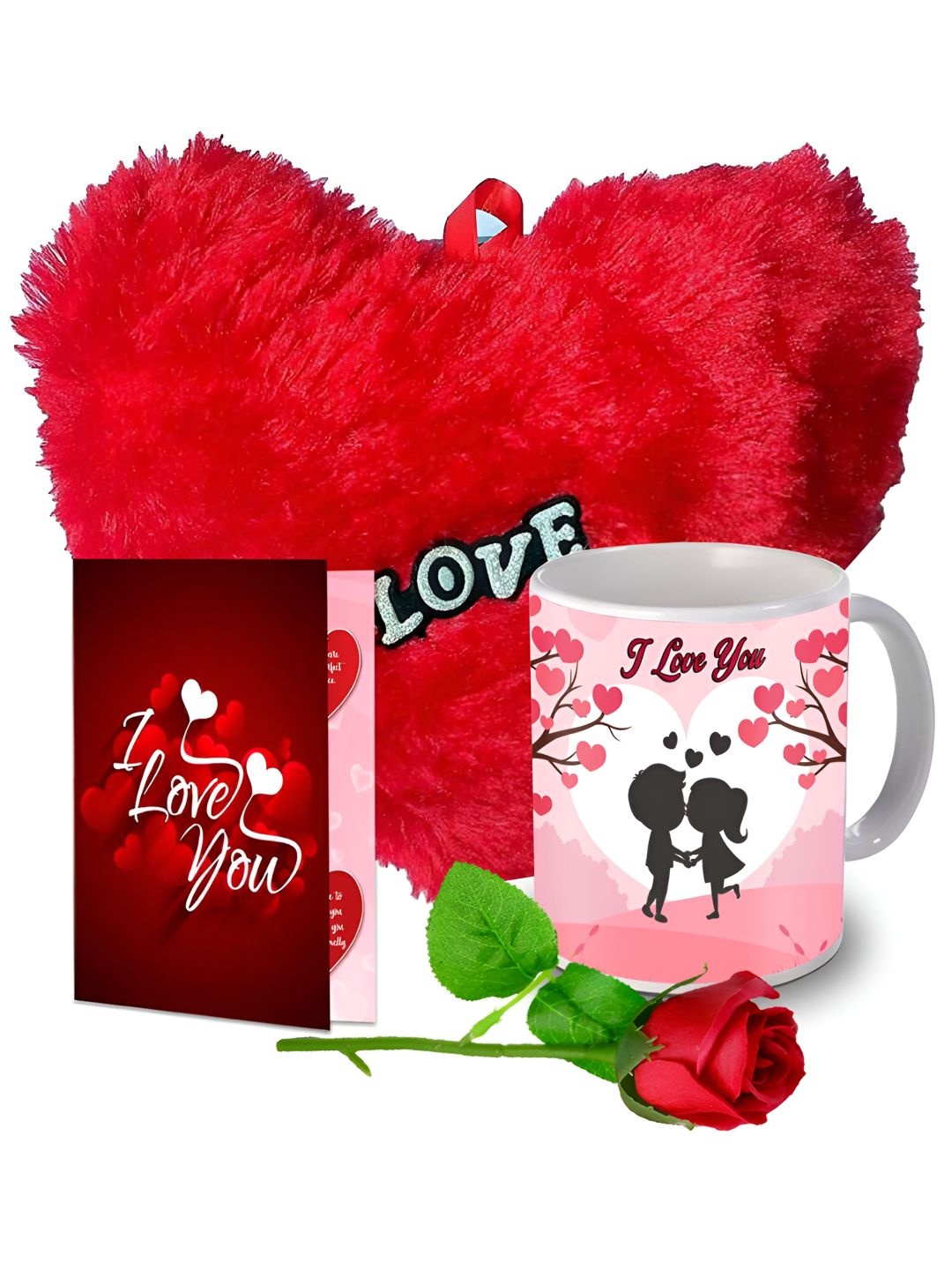 

ME & YOU Red & White 4 Pieces Printed Valentine's Gift Set