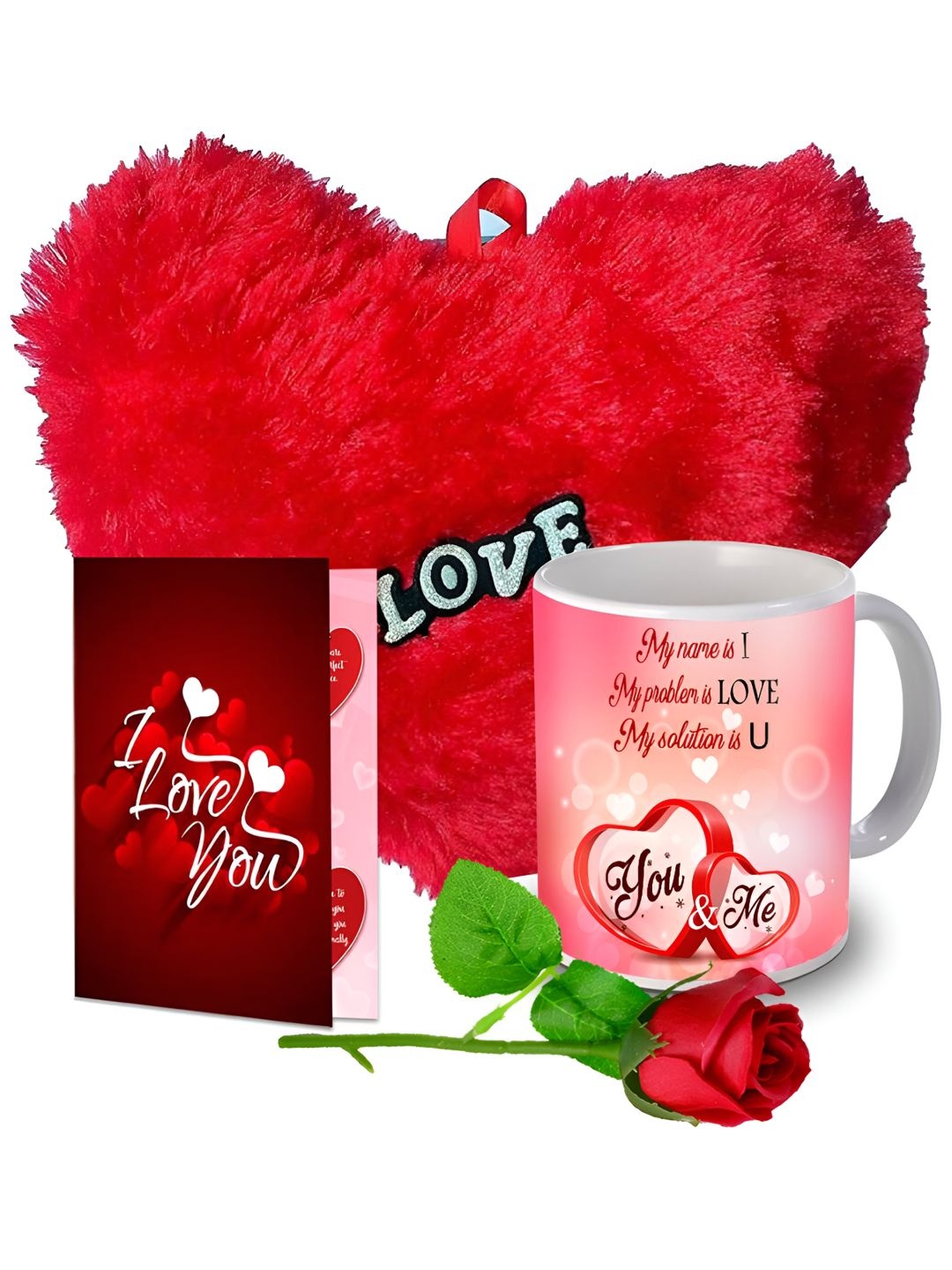 

ME & YOU 4 Pcs Printed Home Gift Set, Red