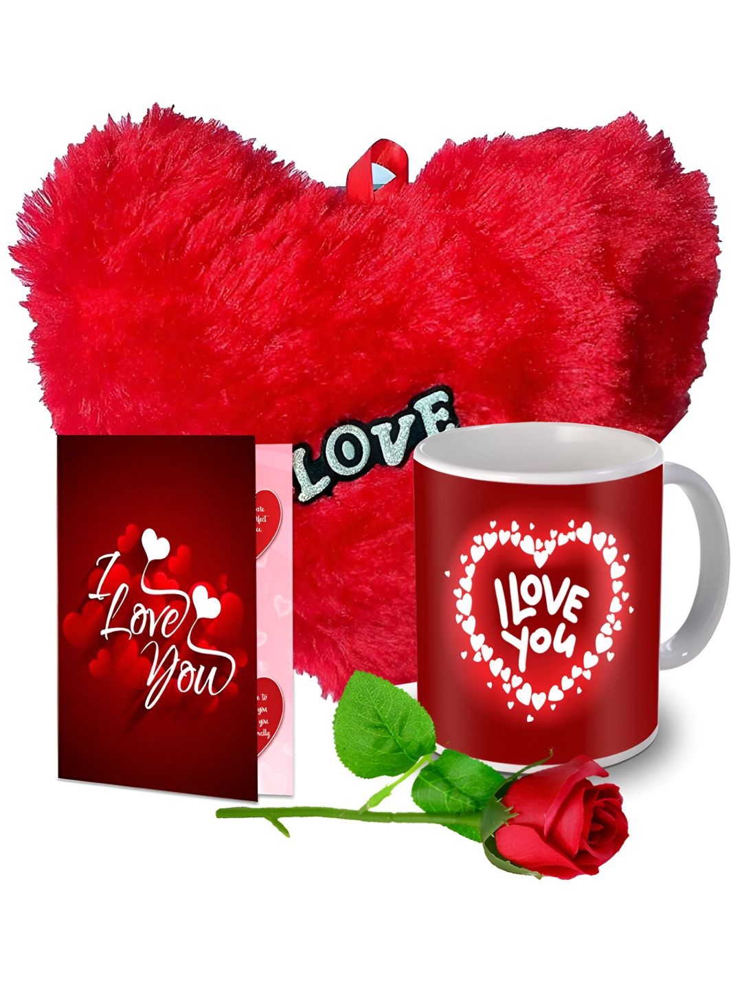 

ME & YOU Red & White 4 Pieces Printed Home Gift Set