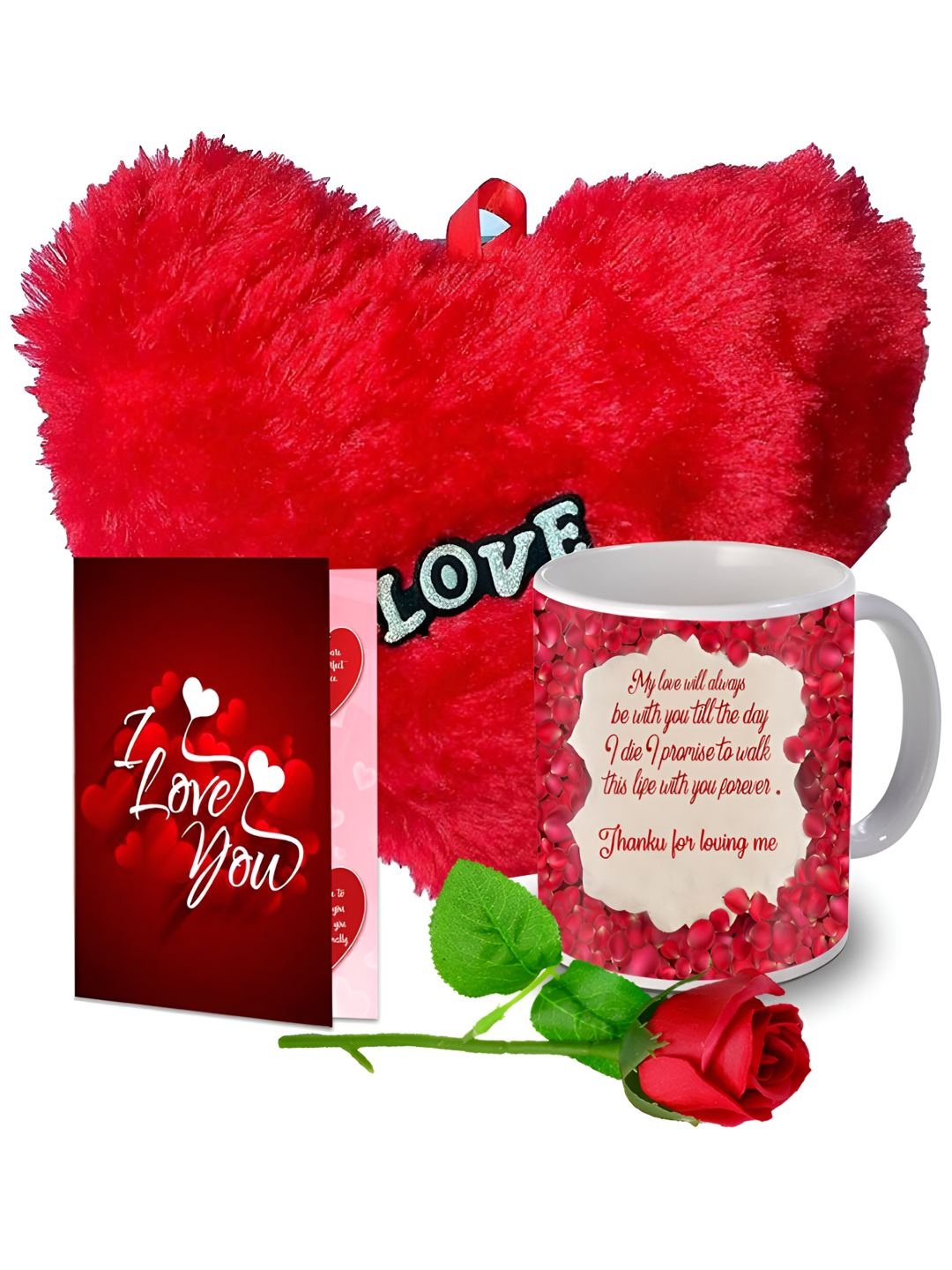

ME & YOU 4 Pcs Printed Home Gift Set, Red