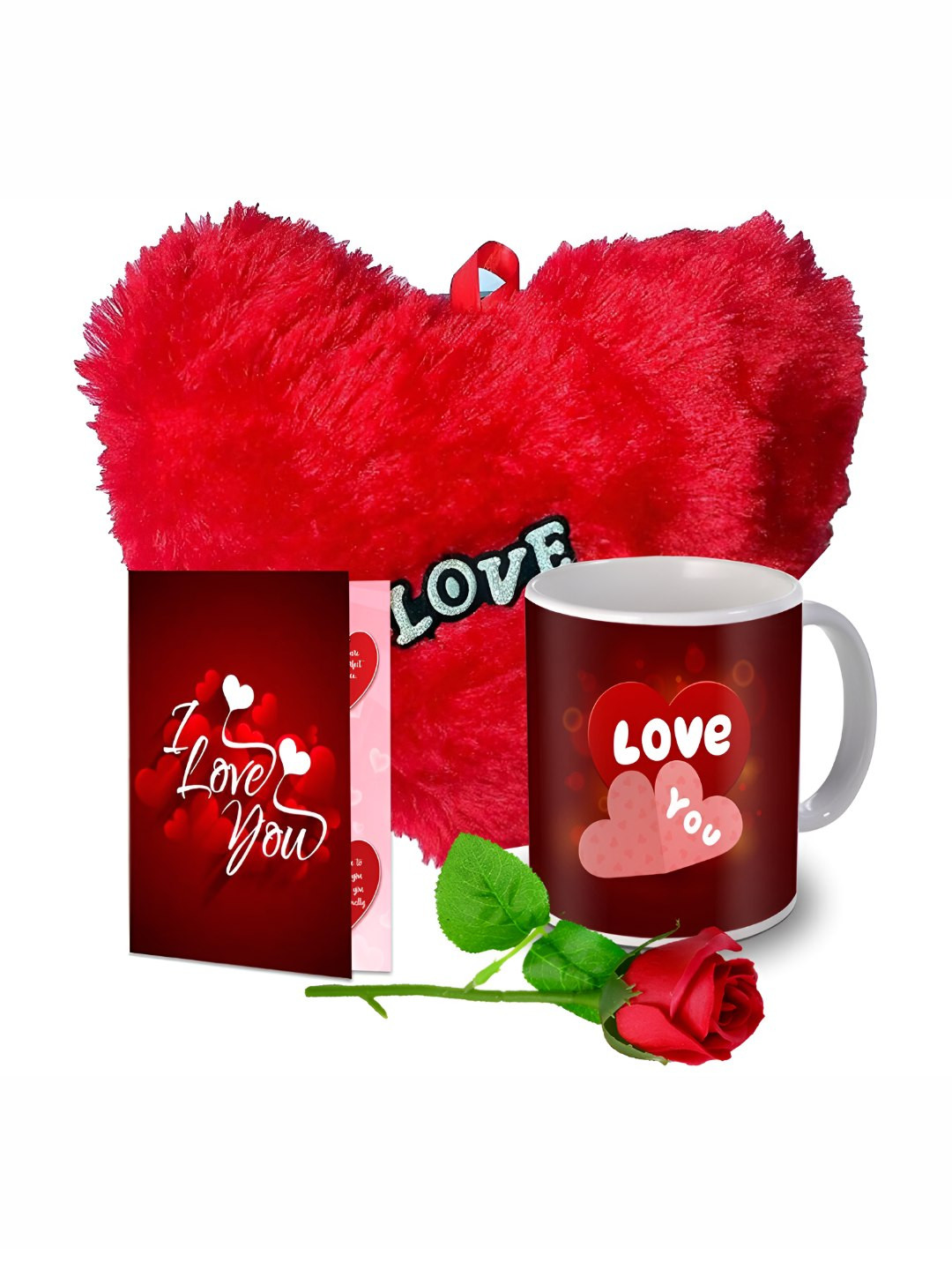 

ME & YOU Red & white 4 Pcs Printed Home Gift Set