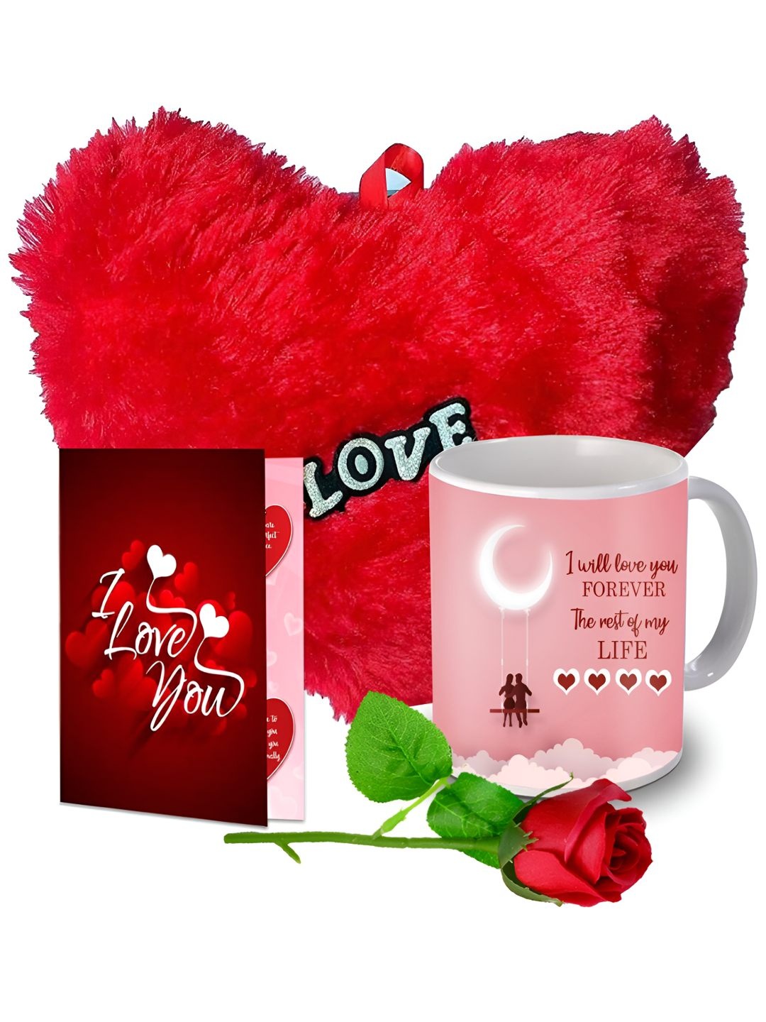 

ME & YOU Red & white 4 Pcs Printed Home Gift Set