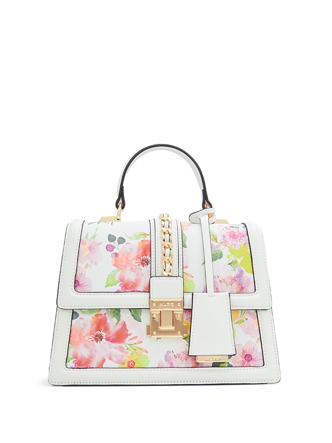 

ALDO Floral Printed Structured Satchel Bag, White