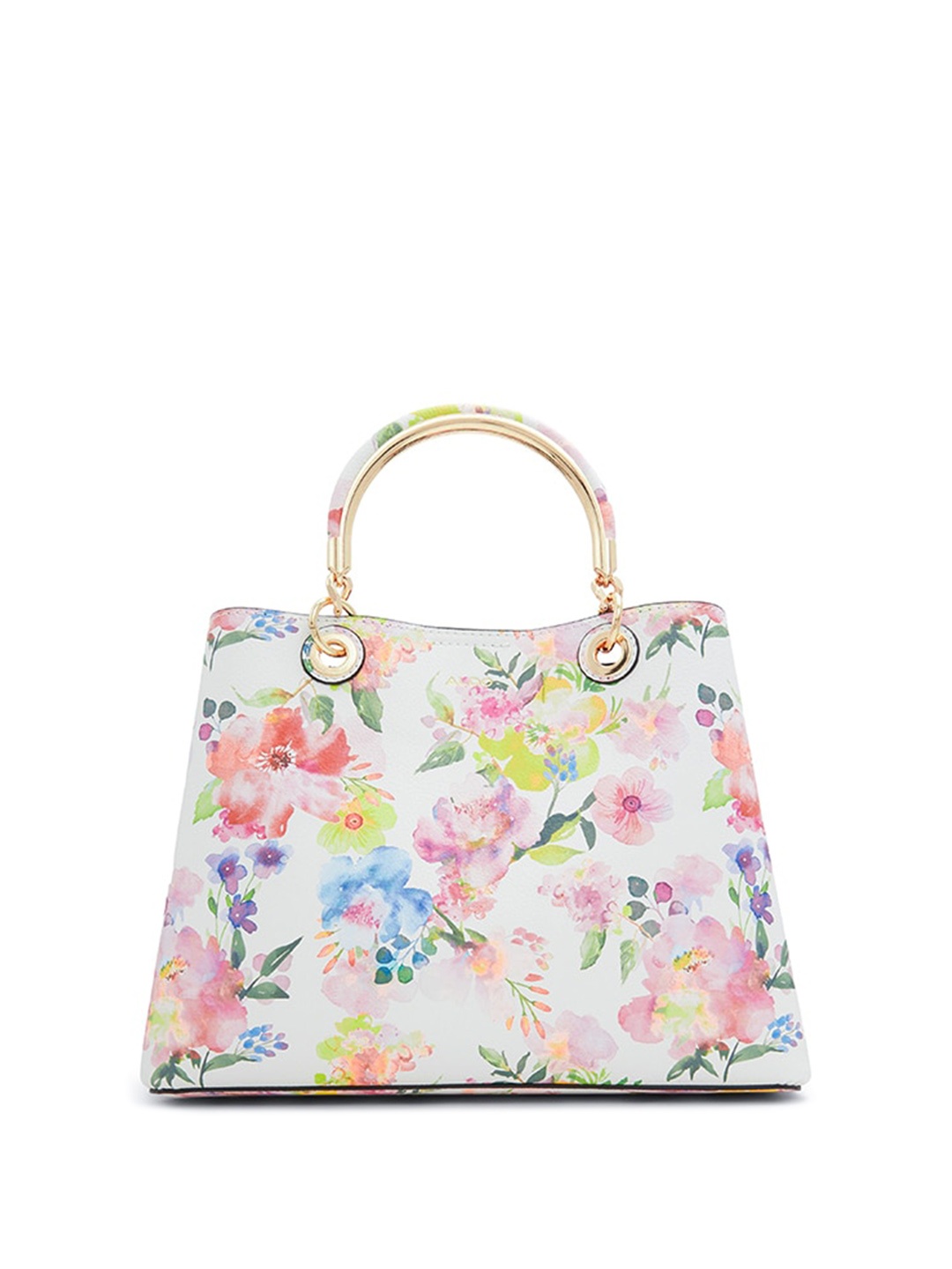 

ALDO Floral Printed Structured Handheld Bag, White