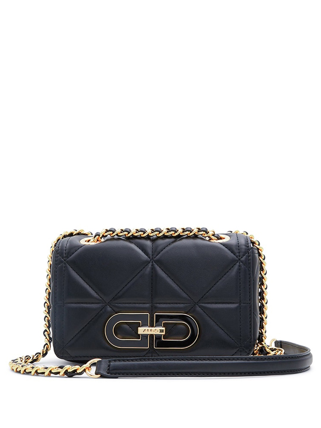 

ALDO Quilted Textured Structured Sling Bag, Black