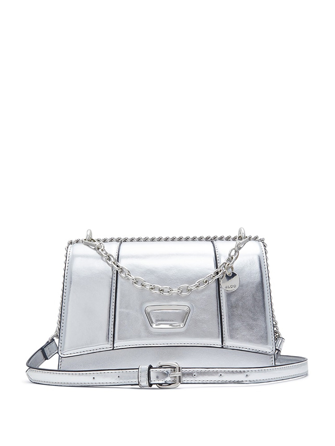 

ALDO Structured Sling Bag, Silver
