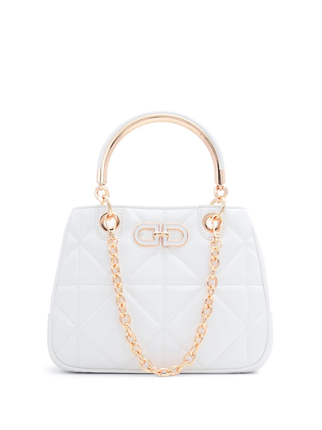 

ALDO Structured Handheld Bag with Quilted, White