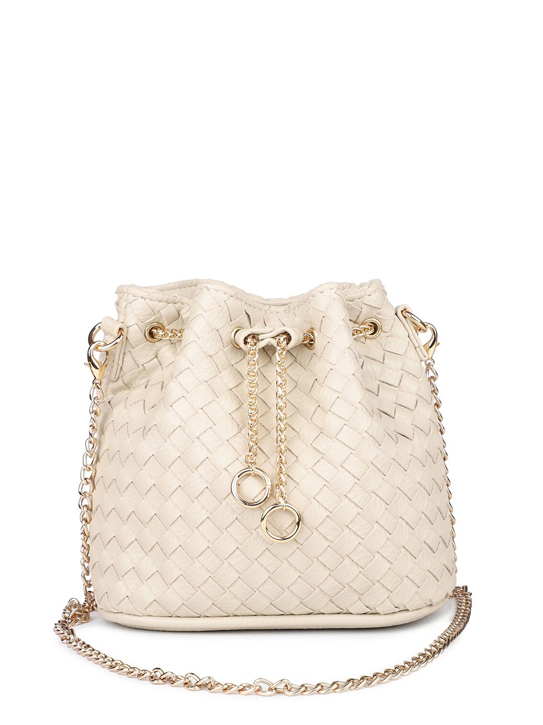 

Inc 5 Textured Embellished Potli Clutch, Beige