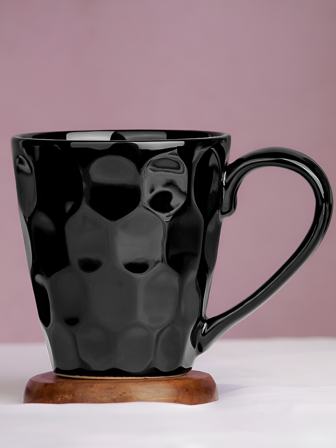 

The Earth Store Black Textured Ceramic Glossy Mug 250ml