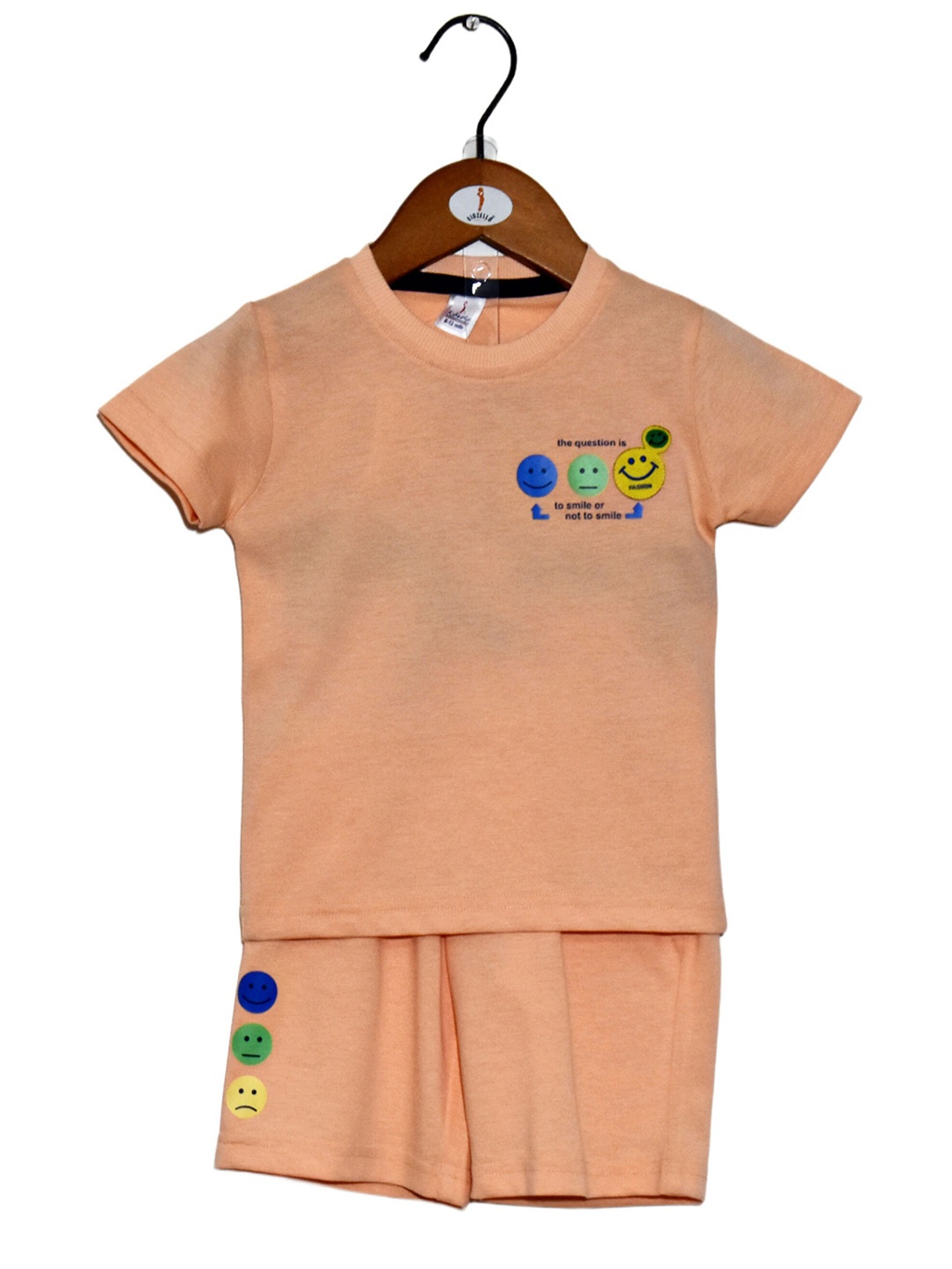 

BAESD Infant Boys Printed Pure Cotton T-shirt With Shorts, Peach